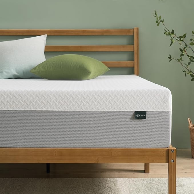 ZINUS 10 Inch Green Tea Essential Memory Foam Mattress [New Version], King, Fiberglass Free, Medium Feel, Breathable Airflow Memory Foam, Certified Safe Foams & Fabric, Mattress in A Box - LeafyLoom