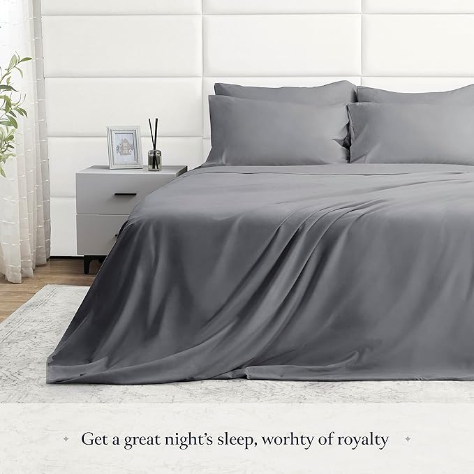 BELADOR Silky Soft Cali King Sheet Set -Luxury 6 Piece Bed Sheets for California King Size Bed, Secure-Fit Deep Pocket Sheets with Elastic, Breathable Hotel Sheets & Pillowcase Set, Wrinkle Free - LeafyLoom