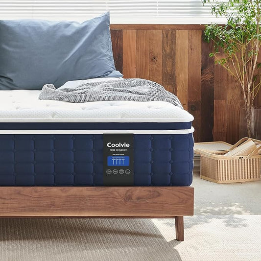 Coolvie Queen Mattresses, 12 Inch Queen Size Mattress in a Box, Hybrid Construction Individual Pocket Springs with Memory Foam, Cooler Sleep with Pressure Relief and Support - LeafyLoom