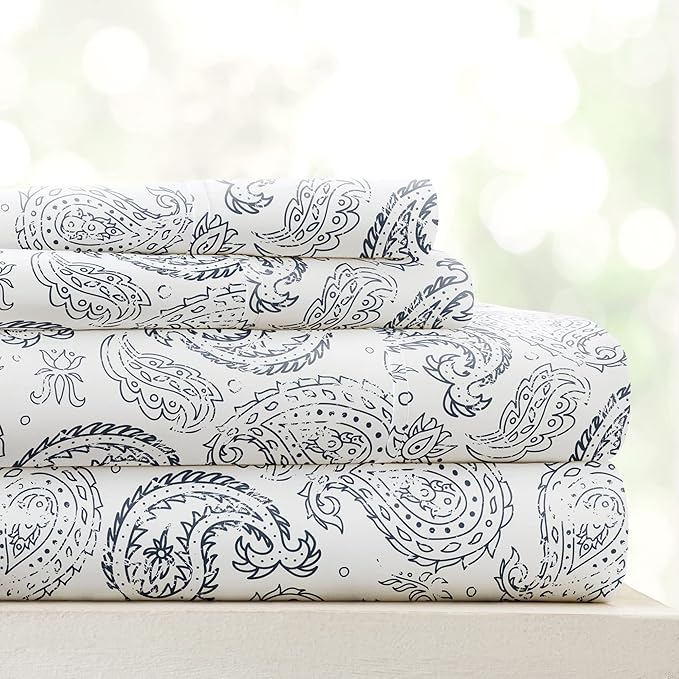 Linen Market 4 Piece Full Bedding Sheet Set (Navy Floral) - Sleep Better Than Ever with These Ultra-Soft & Cooling Bed Sheets for Your Full Size Bed - Deep Pocket Fits 16" Mattress - LeafyLoom