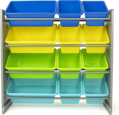 Humble Crew Toy Storage Organizer, Grey/Blue/Green/Yellow 34x11x31 inches,12x9x6 inches,16xx12x6 inches - LeafyLoom