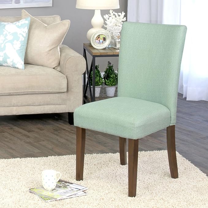 HomePop Parsons Classic Upholstered Accent Dining Chair, Single Pack, Teal - LeafyLoom