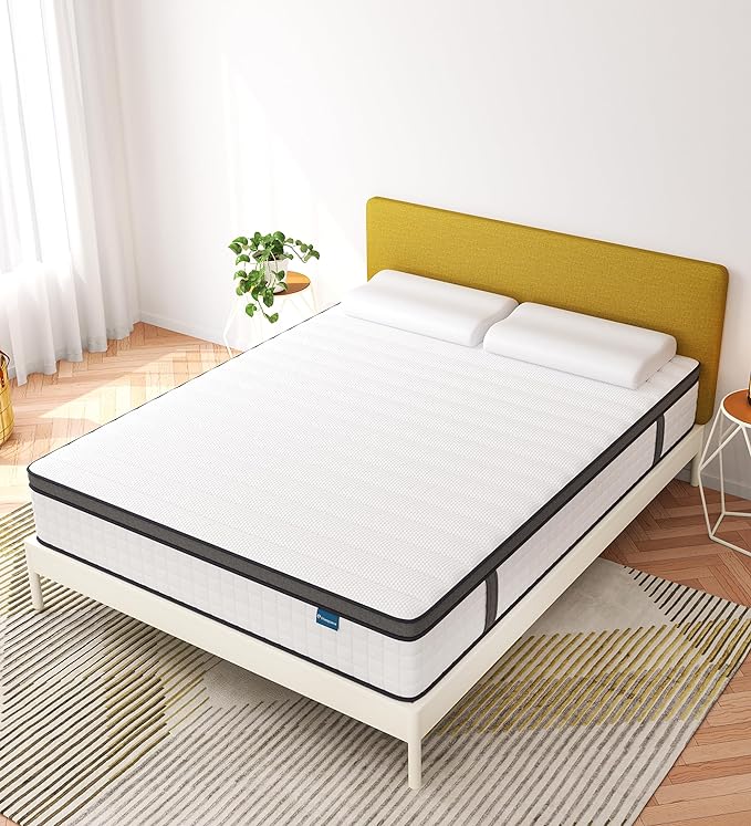 Full Size Mattress,10 Inch Full Mattress in a Box,Hybrid Memory Foam Full Size Mattresses,Medium Firm Soft and Comfort White Mattress,CertiPUR-US. - LeafyLoom