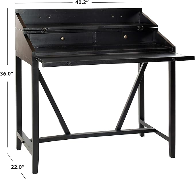 Safavieh American Homes Collection Wyatt Black Writing Desk - LeafyLoom