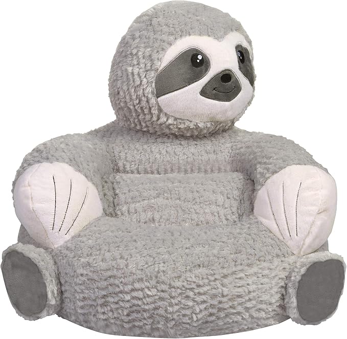 Trend Lab Sloth Toddler Chair Plush Character Kids Chair Comfy Furniture Pillow Chair for Boys and Girls, 21 x 19 x 19 inches - LeafyLoom