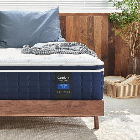 Coolvie Twin Mattress 12 Inch, Medium Feel Twin Size Mattresses in a Box, Hybrid Individual Pocket Springs with Memory Foam, Cooler Sleep with Pressure Relief and Support - LeafyLoom