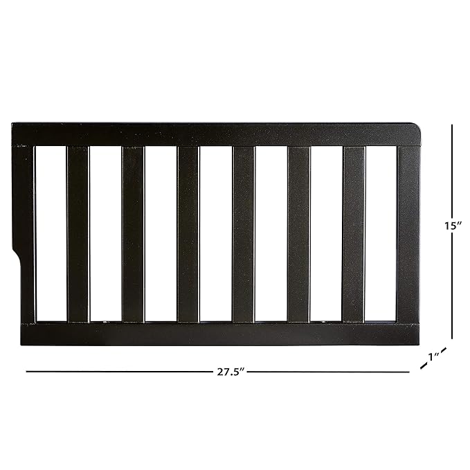 Evolur Loft Art Deco Convertible Crib Toddler Guard Rai, Black - LeafyLoom