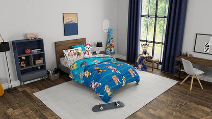 Paw Patrol Kids Bedding Super Soft Comforter and Sheet Set with Sham, 5 Piece Twin Size, (100% Officially Licensed Nickelodeon Product) By Franco - LeafyLoom