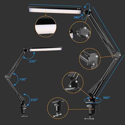 weishan manicure light for table nail lamp for desk, lampara para mesa de uñas profesional, Swing Arm LED Bar USB lights - LeafyLoom