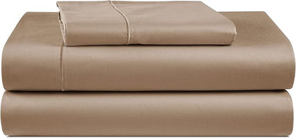 LANE LINEN 100% Egyptian Cotton Bed Sheets - 1000 Thread Count 3-Piece Twin XL Set Long Staple Bedding Sateen Weave Luxury Hotel Fits Upto 16" Mattress Taupe - LeafyLoom