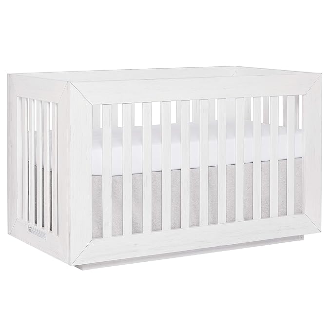 Dream On Me Evolur Maddox Modern Crib, Weathered White - LeafyLoom