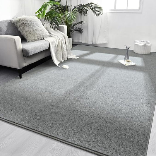 Area Rugs for Bedroom Living Room, 5x8 Grey Super Soft Comfy Thickened Memory-Foam Indoor Carpets, Modern Aesthetic Minimalist Carpet for Boys Girls Adults Apartment Nursery Home Décor - LeafyLoom