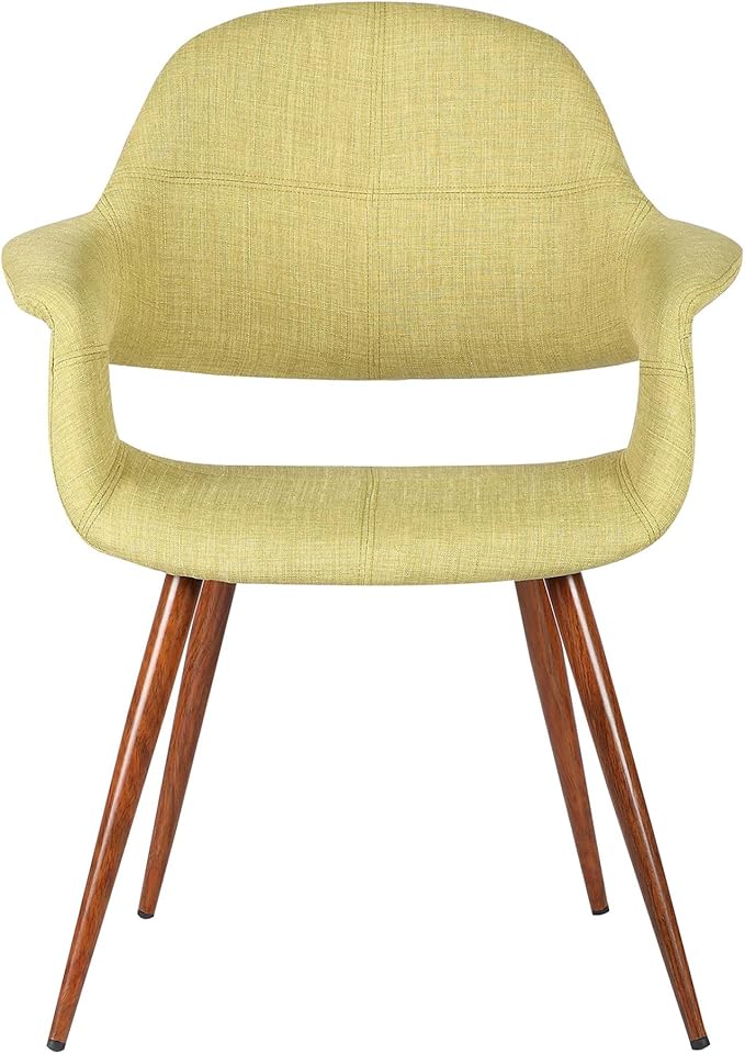 Armen Living Phoebe Mid-Century Modern Fabric Upholstered Dining Chair, Green - LeafyLoom