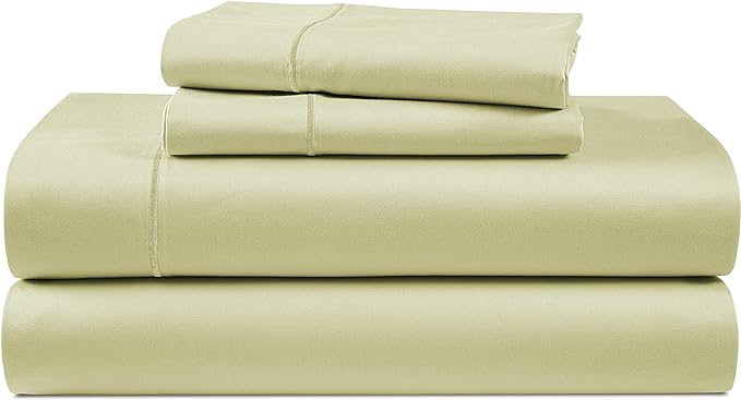 LANE LINEN 100% Egyptian Cotton Bed Sheets - 1000 Thread Count 4-Piece Calking Set Long Staple Bedding Sateen Weave Luxury Hotel Fits Upto 17" Mattress Sea Foam - LeafyLoom