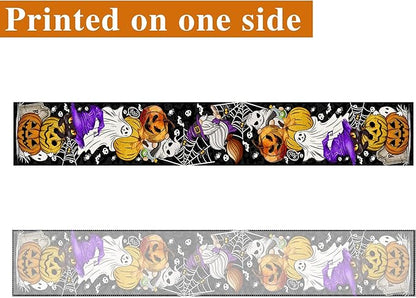 Halloween Table Runner 90 Inches Long Pumpkin Black Cat Halloween Table Runners Happy Halloween Boo Ghost Theme Decor for Kitchen Dining Table Home Party Decorations Unibyby