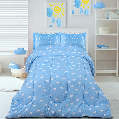 Utopia Bedding All Season Cloud Comforter Set with 2 Pillow Cases, 3 Piece Soft Brushed Microfiber Kids Bedding Set for Boys/Girls, Machine Washable (Twin) - LeafyLoom