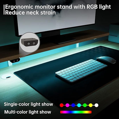 EUREKA ERGONOMIC Standing Desk Adjustable Height 61" Electric Sit Stand Computer Desk L Shaped with Keyboard Tray,Monitor Stand &LED, Dual Motor Memory Presets Sit to Desk Adjustable Desk, Right/Maple - LeafyLoom