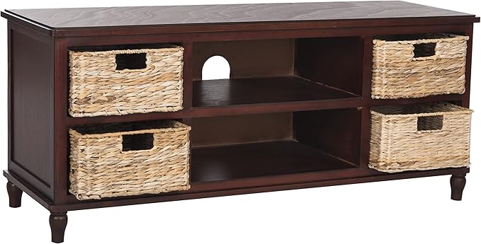 Safavieh Home Collection Rooney Entertainment TV Unit, Cherry - LeafyLoom