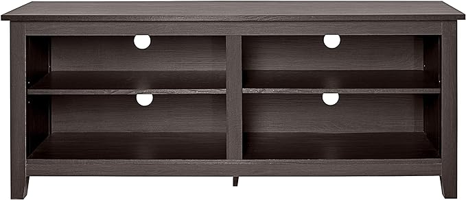 Walker Edison Wren Classic TV Console Entertainment Media Stand with Storage for Televisions up to 65 Inches, 58 Inch, Espresso - LeafyLoom