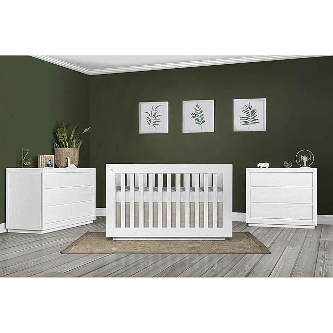 Dream On Me Evolur Maddox Modern Crib, Weathered White - LeafyLoom