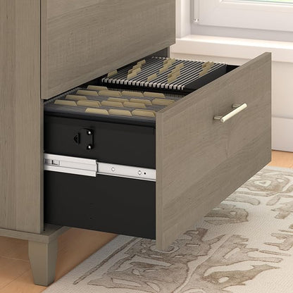 Bush Somerset Lateral File Cabinet, Ash Gray (WC81680) - LeafyLoom