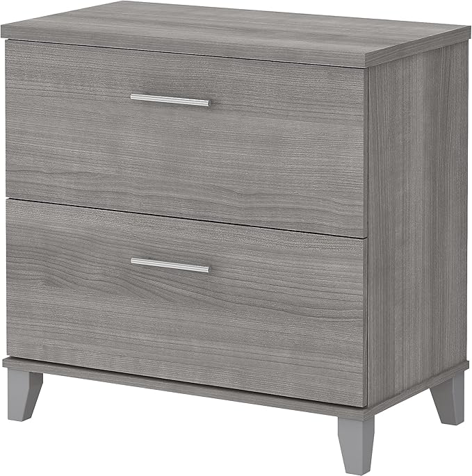 Bush Somerset 2-Drawer Lateral File Cabinet, Letter/Legal, Platinum Gray, 30-Inch (WC81280) - LeafyLoom