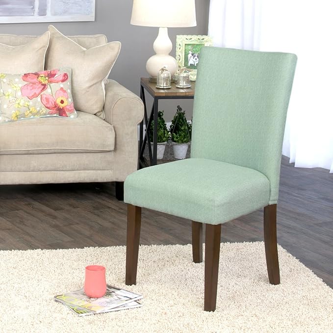 HomePop Parsons Classic Upholstered Accent Dining Chair, Single Pack, Teal - LeafyLoom