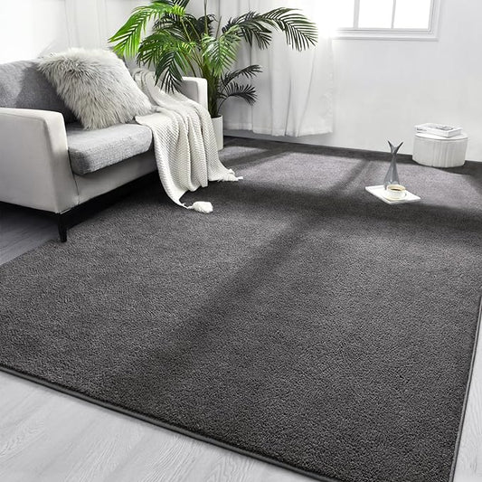 Area Rugs for Bedroom Living Room, 6x9 Dark Grey Super Soft Comfy Thickened Memory-Foam Indoor Carpets, Modern Aesthetic Minimalist Carpet for Boys Girls Adults Apartment Nursery Home Décor - LeafyLoom