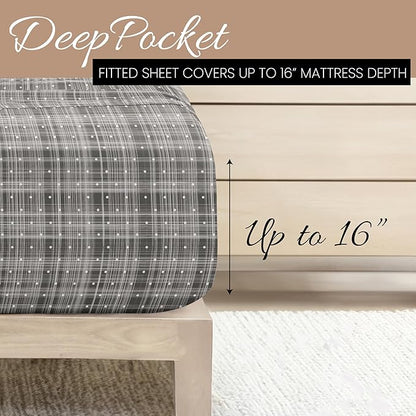 Linen Market 4 Piece Full Bedding Sheet Set (Gray Polka) - Sleep Better Than Ever with These Ultra-Soft & Cooling Bed Sheets for Your Full Size Bed - Deep Pocket Fits 16" Mattress - LeafyLoom