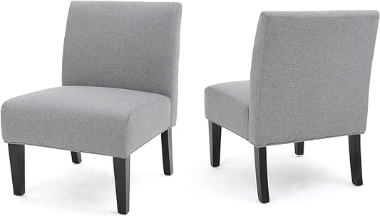 Christopher Knight Home Kendal Grey Fabric Accent Chair (Set of 2), 2-Pcs Set - LeafyLoom