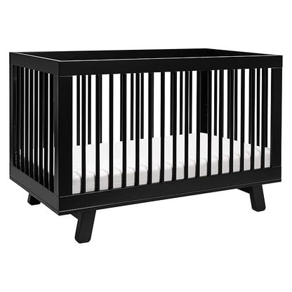 Babyletto Hudson 3-in-1 Convertible Crib with Toddler Bed Conversion Kit in Black, Greenguard Gold Certified - LeafyLoom