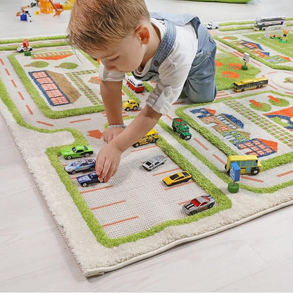 IVI 3D Play Rugs, Traffic Green, 39 x 59 inches - LeafyLoom