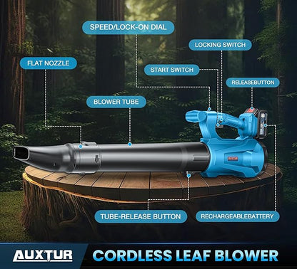 Cordless Leaf Blower with Battery and Charger,22V Lightweight and Efficient Battery Powered Blower,350CFM,120MPH Portable and Compact Yard Blower,Rechargeable Motor Versatile Electric Blower - LeafyLoom