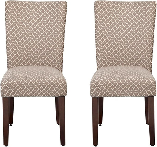 HomePop Parsons Classic Upholstered Accent Dining Chair, Set of 2, Brown - LeafyLoom