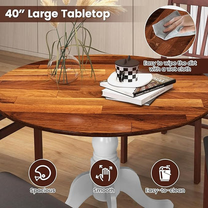 Round Dining Table, Walnut - LeafyLoom