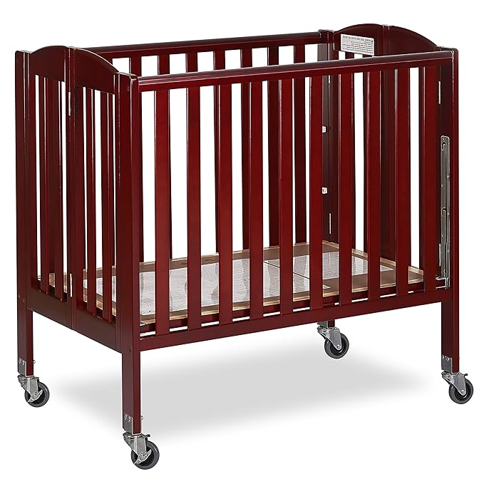 3-in-1 Folding Portable Crib, Cherry, Large - LeafyLoom