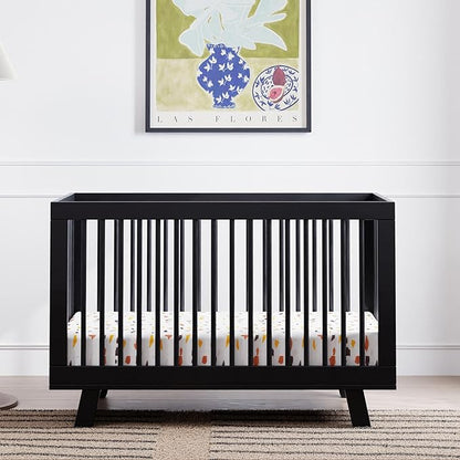 Babyletto Hudson 3-in-1 Convertible Crib with Toddler Bed Conversion Kit in Black, Greenguard Gold Certified - LeafyLoom