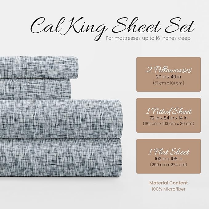 Linen Market 4 Piece California King Bedding Sheet Set (Light Blue) - Sleep Better Than Ever with These Ultra-Soft Cooling Bed Sheets for Your California King Size Bed - Deep Pocket Fits 16" Mattress - LeafyLoom