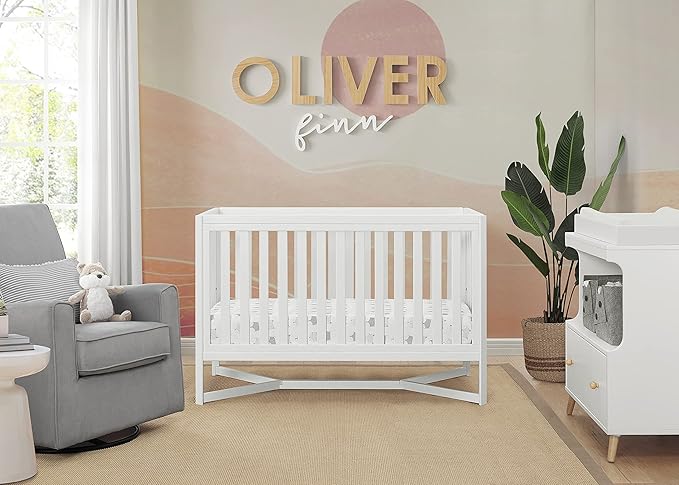 Delta Children Tribeca 4-in-1 Baby Convertible Crib, Bianca White - LeafyLoom