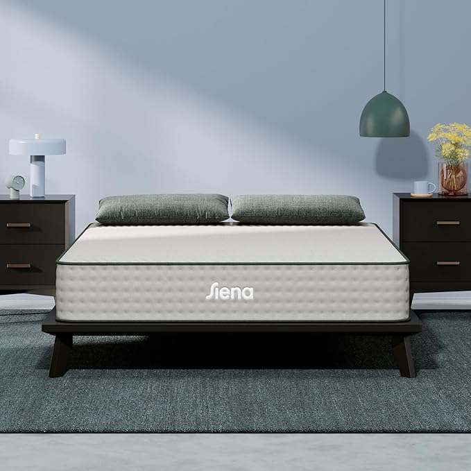 Siena 10” Twin XL Hybrid Firm Mattress - Memory Foam & Innerspring System - 180 Night Trial - Premium Pressure-Relieving Layers - 10 Year Manufacturer Warranty - CertiPUR-US® Certified - LeafyLoom