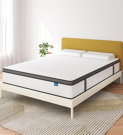 Full Size Mattress,10 Inch Full Mattress in a Box,Hybrid Memory Foam Full Size Mattresses,Medium Firm Soft and Comfort White Mattress,CertiPUR-US. - LeafyLoom