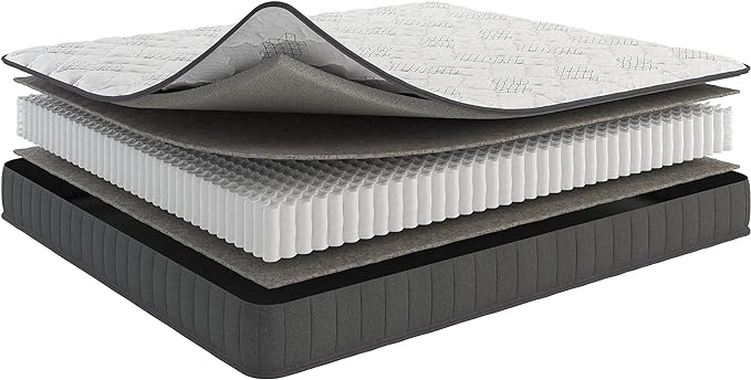 Ottomanson 9" Full Mattress in a Box Made in USA, Medium-Firm Mattress, Hybrid Mattress Cool Improved Airflow with Edge to Edge Pocket Coil, Bed in A Box, Ottopedic - LeafyLoom