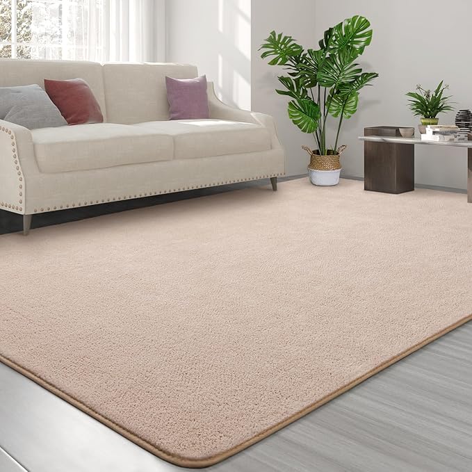 Area Rugs for Bedroom Living Room, 5x8 Ivory Super Soft Comfy Thickened Memory-Foam Indoor Carpets, Modern Aesthetic Minimalist Carpet for Boys Girls Adults Apartment Nursery Home Décor - LeafyLoom