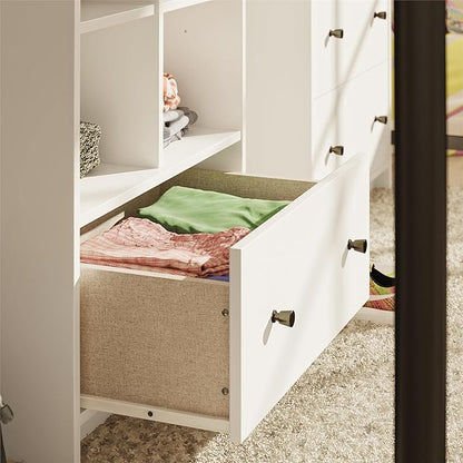 Ameriwood Home The Loft 1 Drawer Storage Tower, White - LeafyLoom