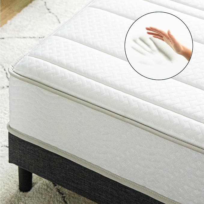 ZINUS 10 Inch Foam and Spring Hybrid Mattress [New Version], Twin, Fiberglass free, Medium Firmness, Durable Support, Certified Safe Foams & Fabric, Mattress in A Box - LeafyLoom