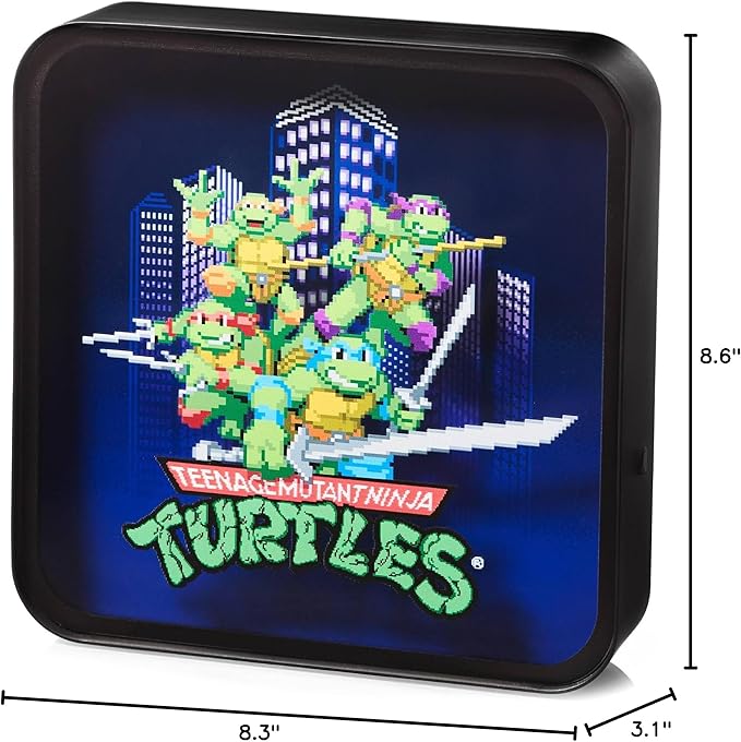 Numskull Official TMNT Acrylic Logo Desk Lamp Wall Light for Bedroom, Office, Home, Study, Work - Official Teenage Mutant Ninja Turtles Merchandise - LeafyLoom