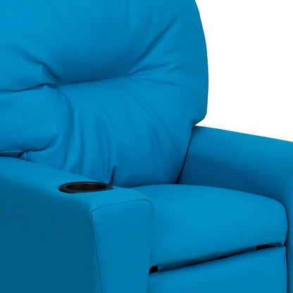 Flash Furniture Chandler Vinyl Kids Recliner with Cup Holder and Safety Recline, Contemporary Reclining Chair for Kids, Supports up to 90 lbs., Turquoise - LeafyLoom