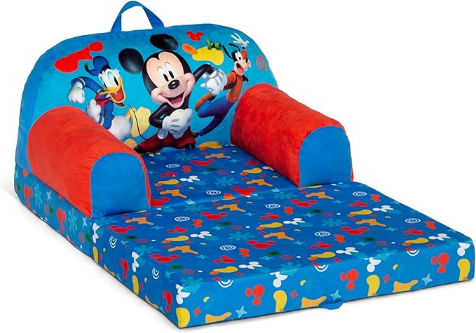 Delta Children Cozee Buddy Flip-Out Kids Chair, Mickey Mouse - LeafyLoom