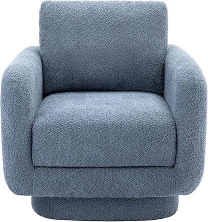 COLAMY Swivel Accent Chairs Set of 2, 32Inches Wide Upholstered Armchair with Plush Back Pillow for Living Room, Modern Sofa Corner Chair for Nursery/Living Room/Bedroom-Blue - LeafyLoom