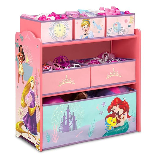 Delta Children Design & Store 6 Bin Toy Storage Organizer, Disney Princess - LeafyLoom